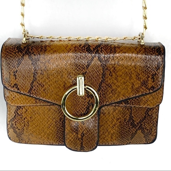 Handbags - 𝅺NEW-DUALFLAP GoldAccents Snake Print Crossbody Bag